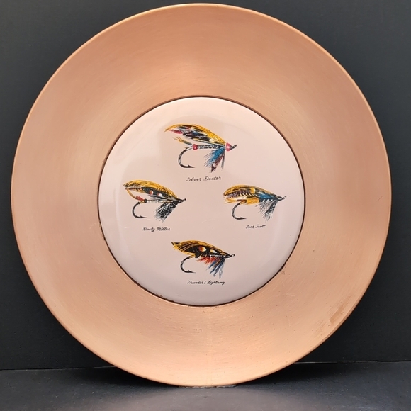 Fantasy Copperware,Hand Wrought Decorative Plate with Enameled Center . - Picture 1 of 9